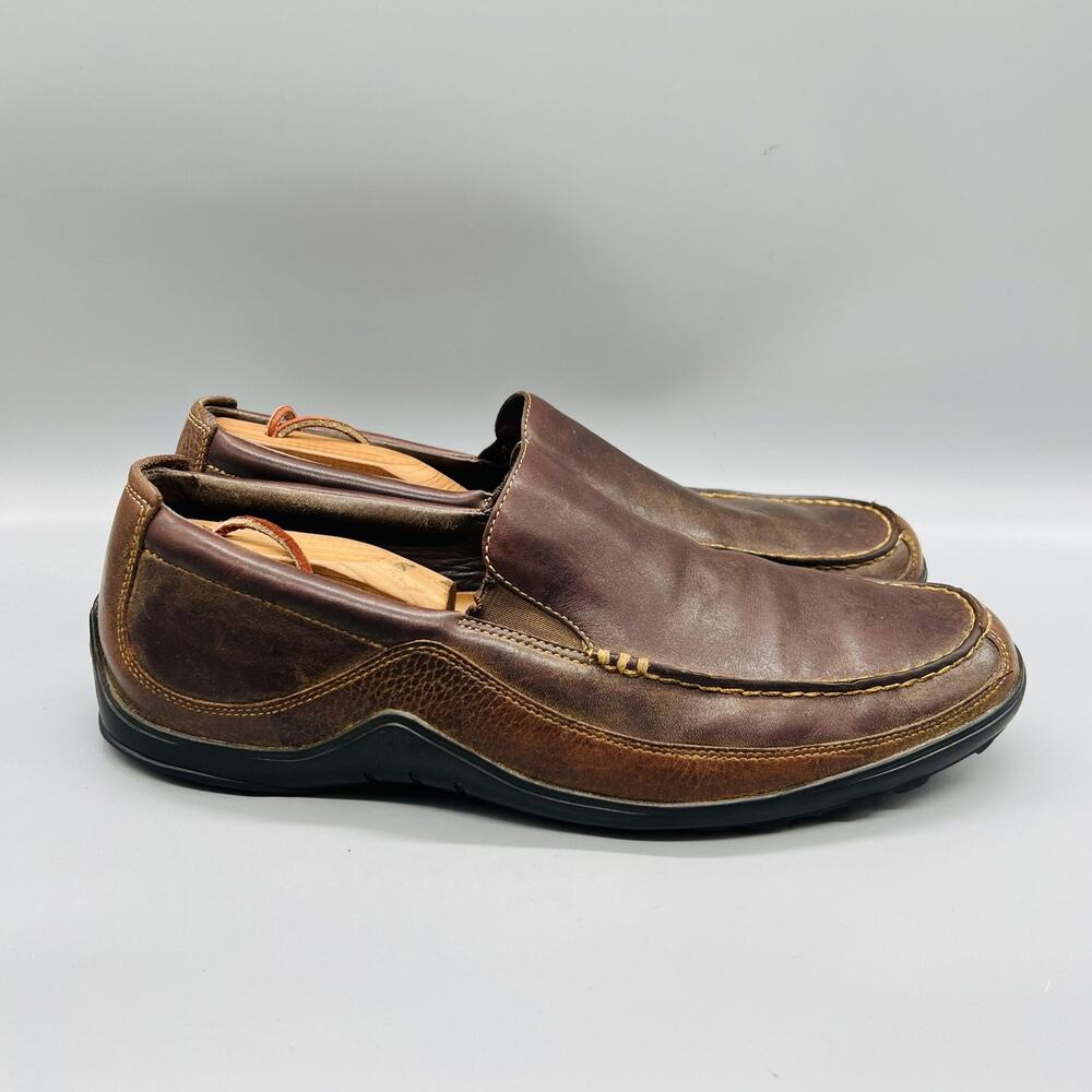 Cole Haan Shoes Mens 11.5 Brown Leather Moc Toe Slip On Loafers Casual Comfort
